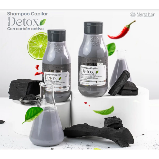 Menta Hair Shampoo Detox, Carbon Activado x 550 ML